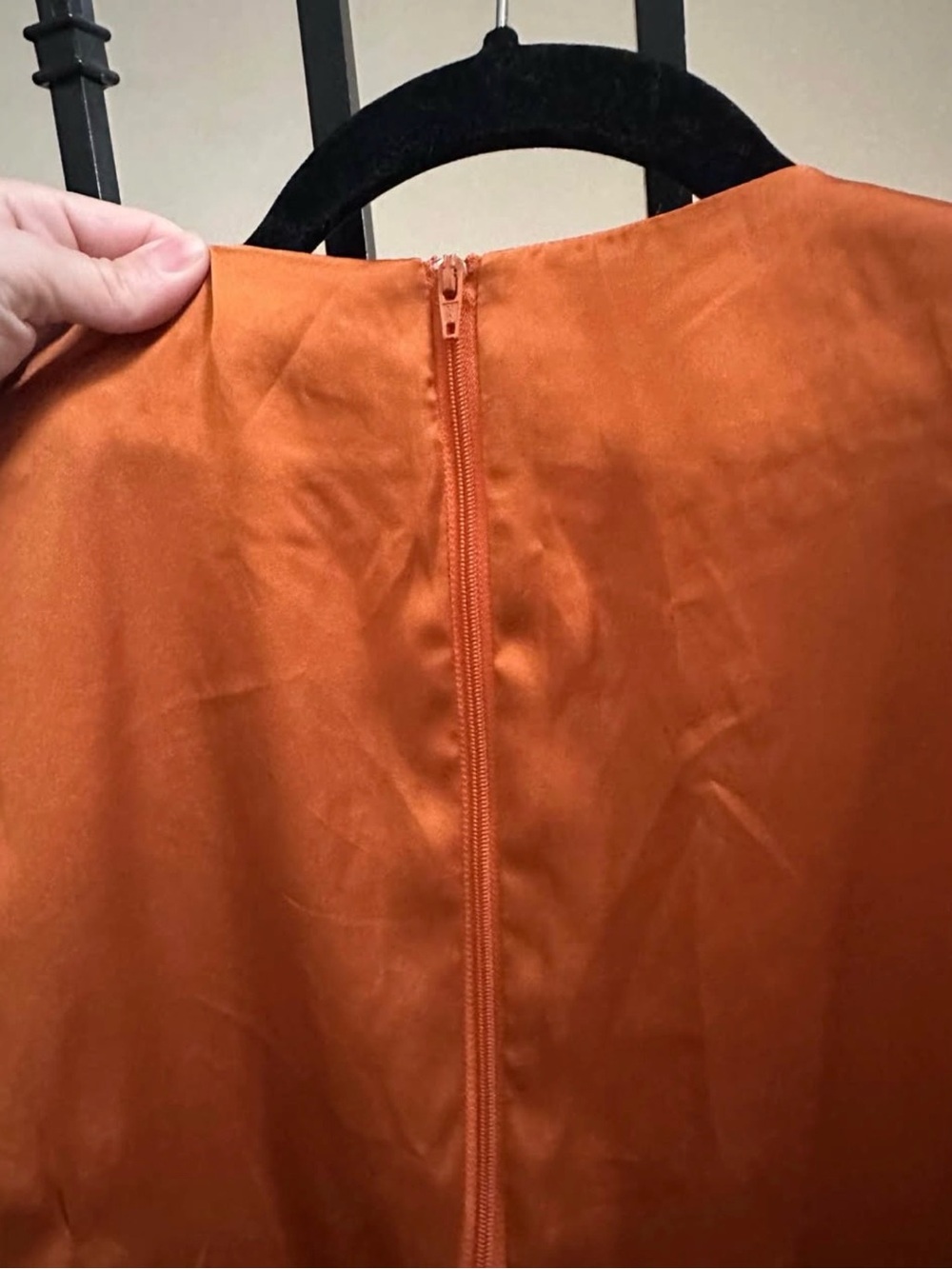 Andrea Iyamah Orange Satin Knot-Front Crop Top - Picture 8 of 8